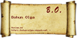 Bohun Olga névjegykártya